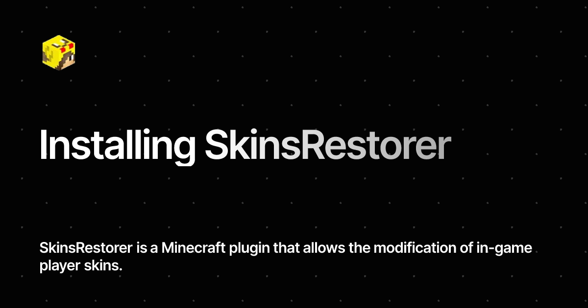 Installing skinsrestorer sr